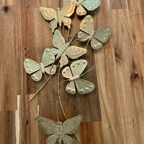 Vintage | Wall Decor | Vintage Metal Tin Gold Butterflies Home Decor ...